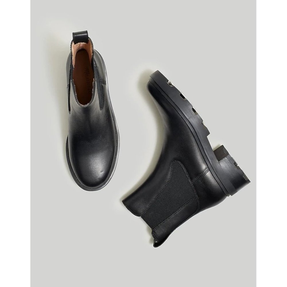 Madewell The Wyckoff Chelsea Lugsole Boot in True Black